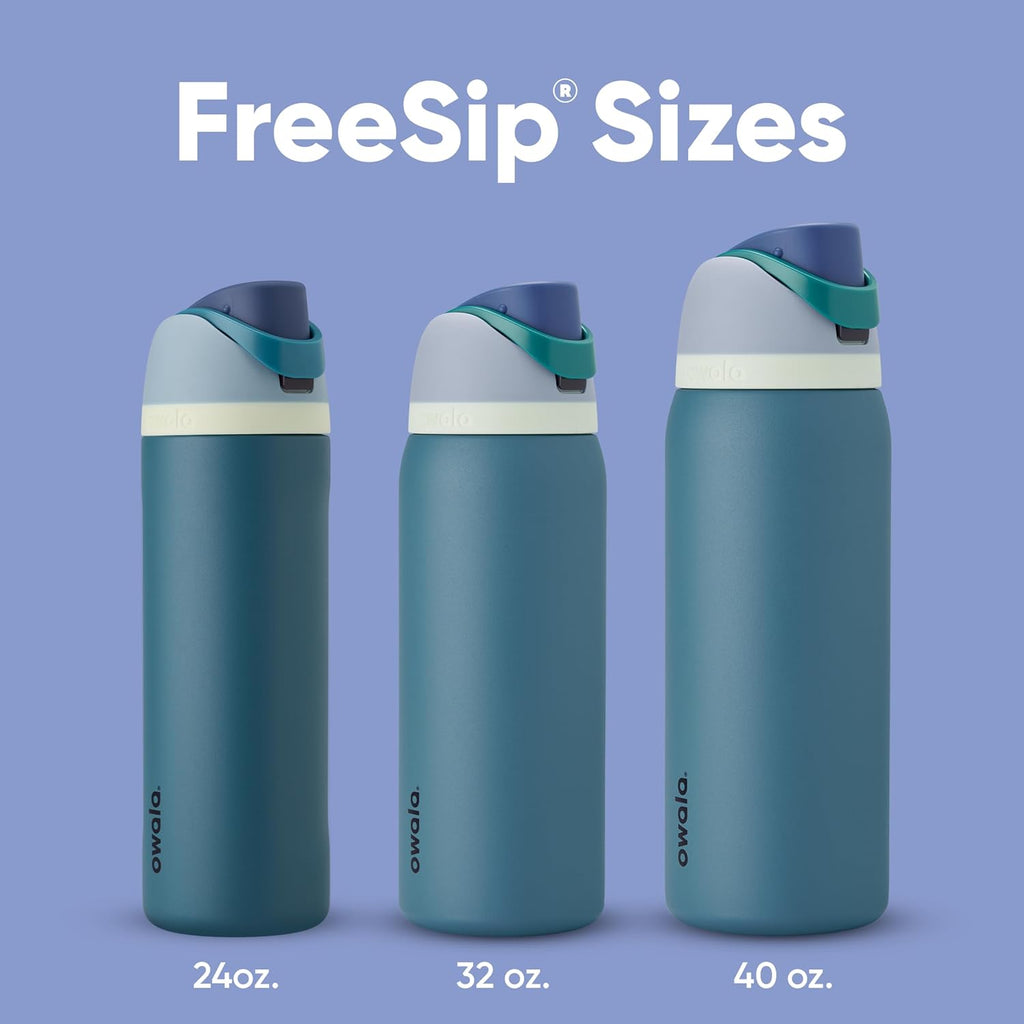 Owala FreeSip Insulated Stainless Steel Water Bottle Locking Lid 24 Oz Denim
