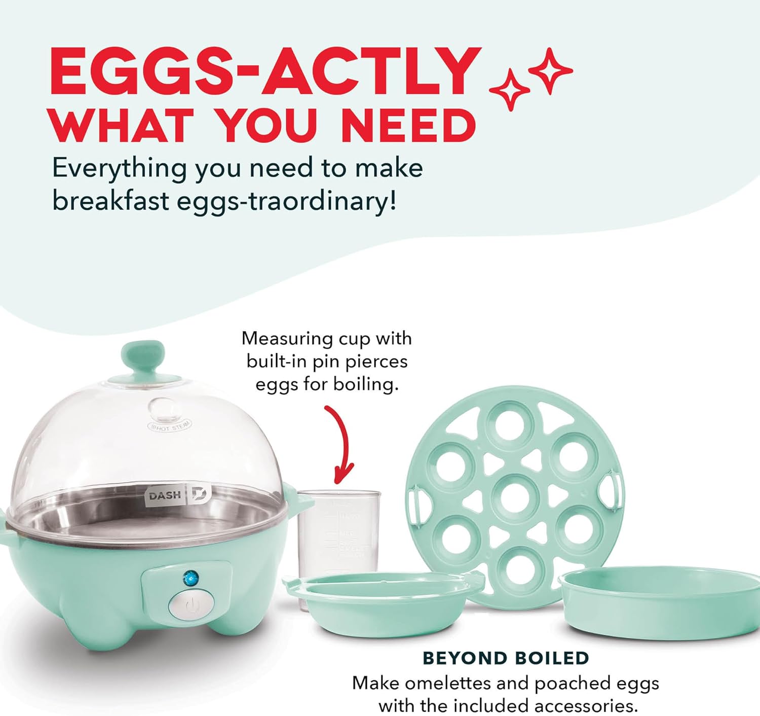 Dash Rapid 7-Egg Electric Cooker, Boiler and Poacher Aqua