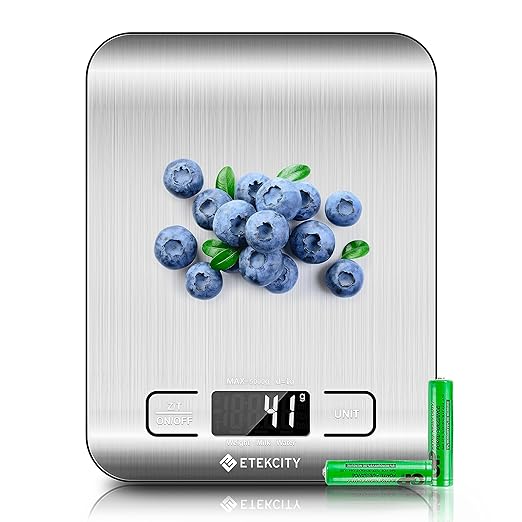 Etekcity Digital Food Kitchen Scale 304 Stainless Steel LCD Backlit
