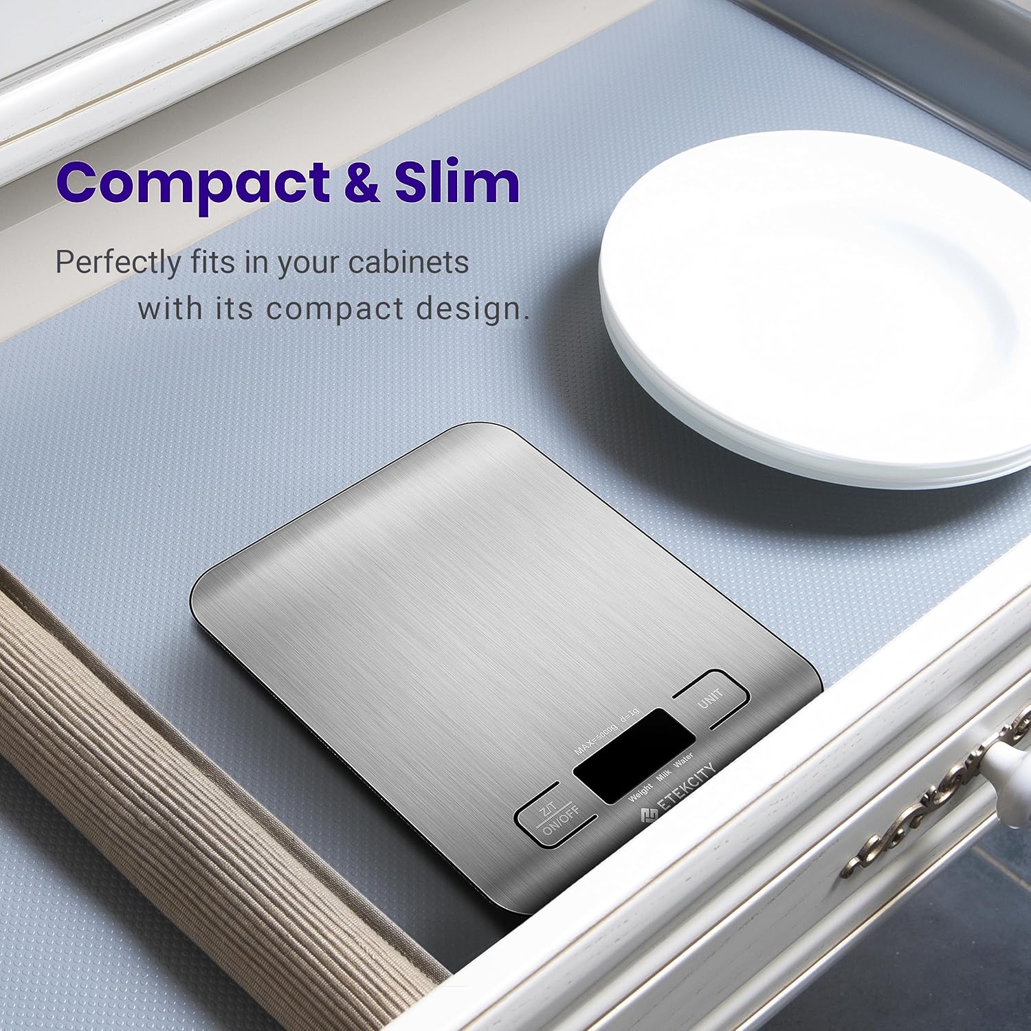 Etekcity Digital Food Kitchen Scale 304 Stainless Steel LCD Backlit