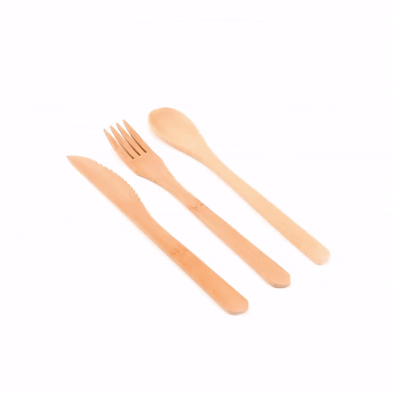 Bambuddha Natural Bamboo Cutlery Set - 8" x 1 1/2" x 1 1/4" - 100 count box