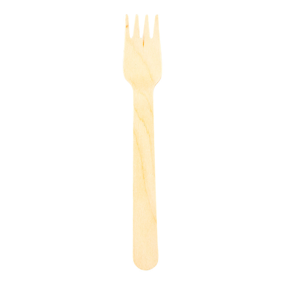 Taipei Natural Wood Fork - 5 1/2" x 1" x 1/2" - 500 count box
