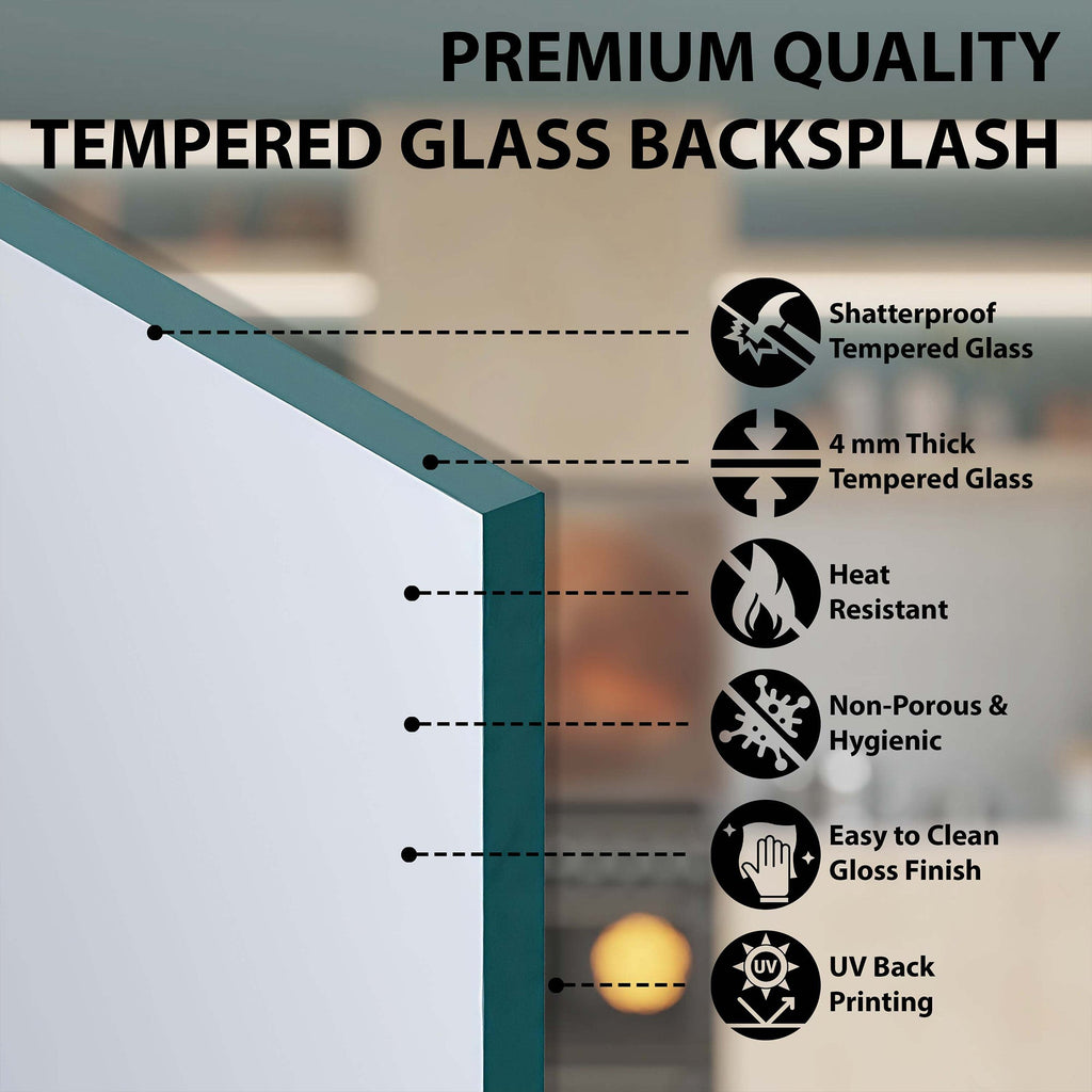 Glass Willow – Tempered Glass Backsplash for Kitchen | Stained Mosaic Look Backsplash