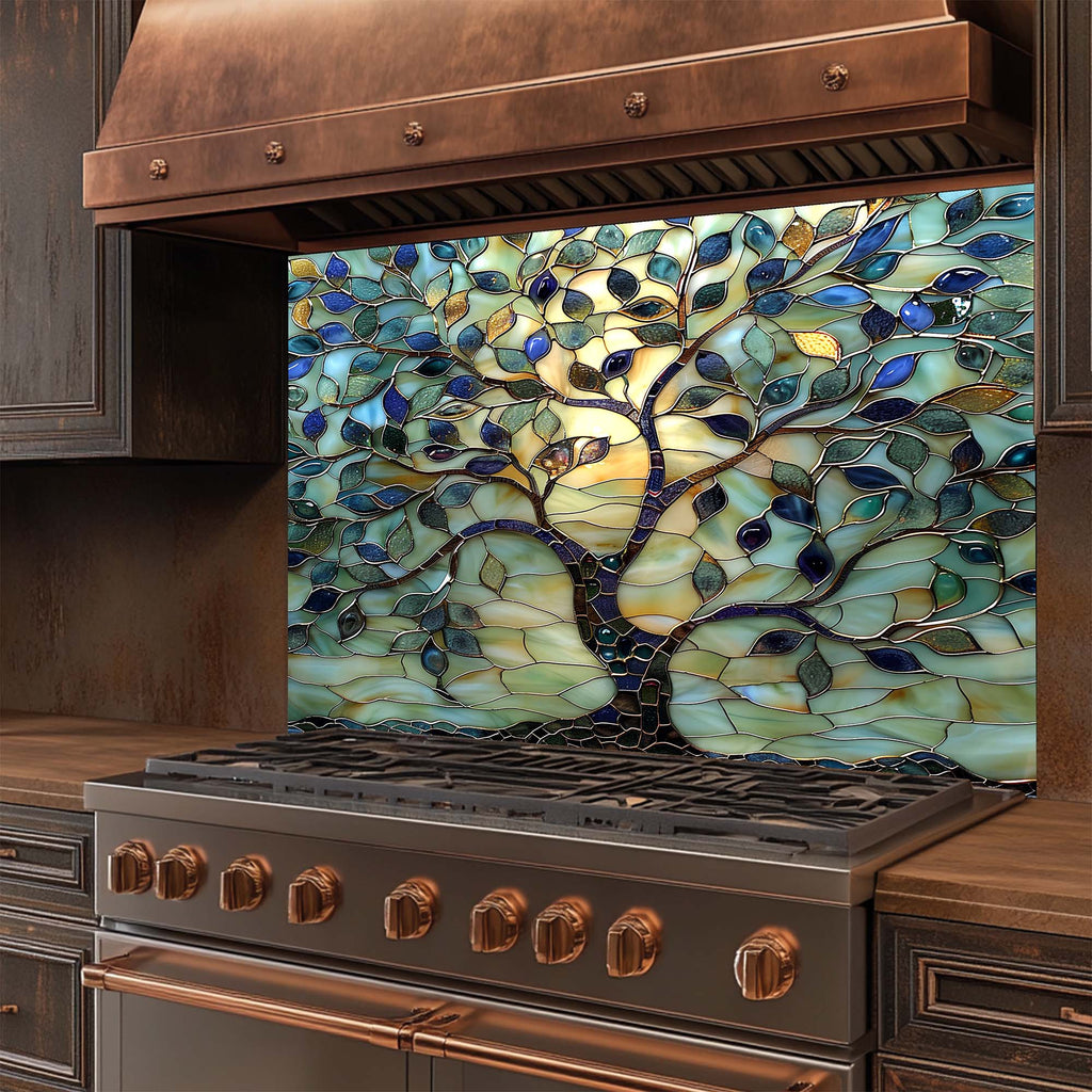 Glass Willow – Tempered Glass Backsplash for Kitchen | Stained Mosaic Look Backsplash