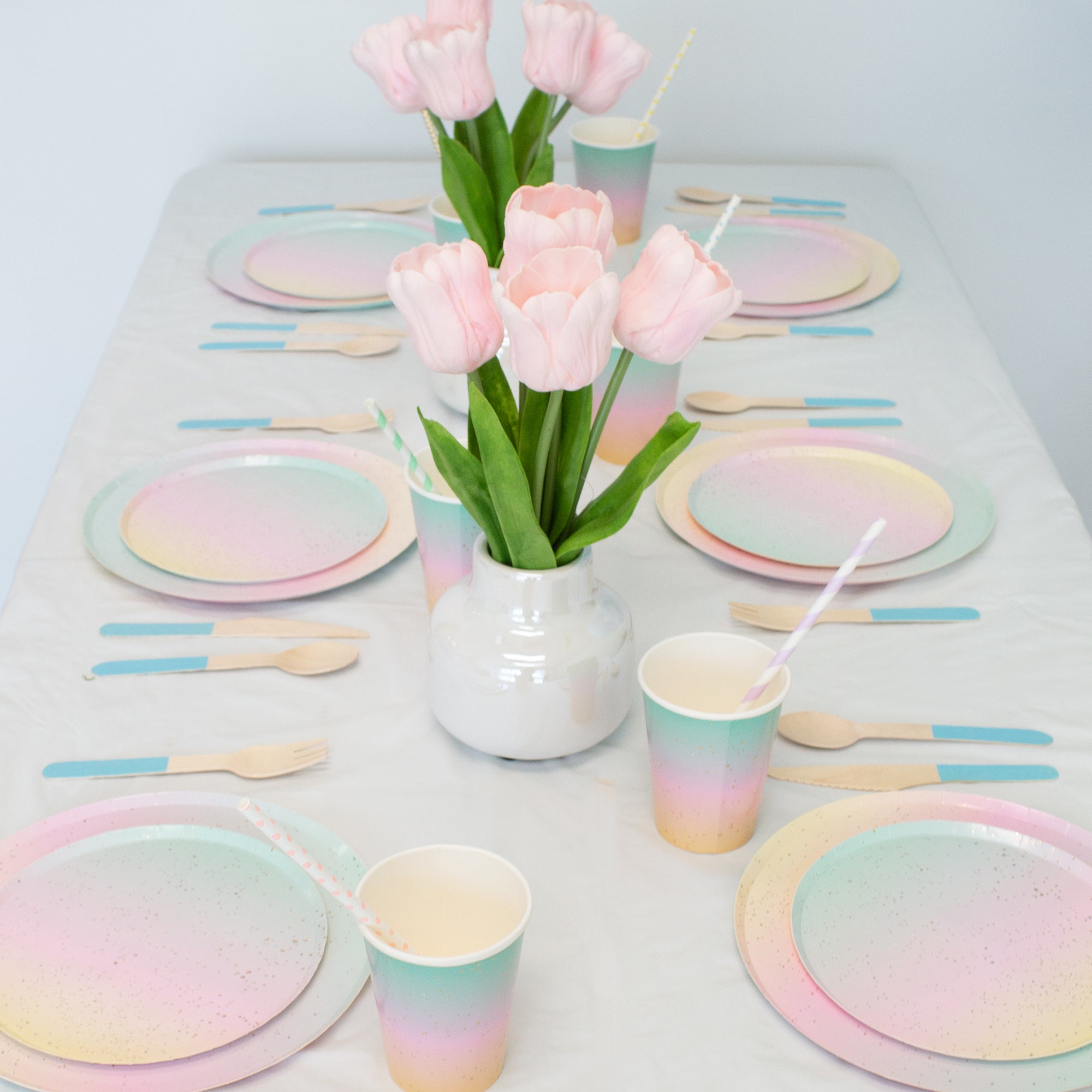 Light Blue Wooden Utensil Set – 24ct | ON SALE!!