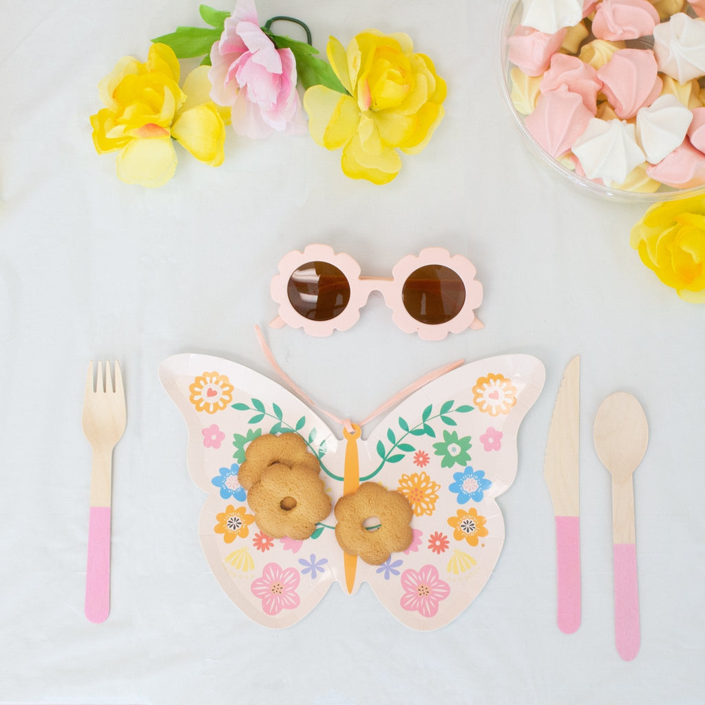 Pastel Pink Wooden Utensil Set 24ct