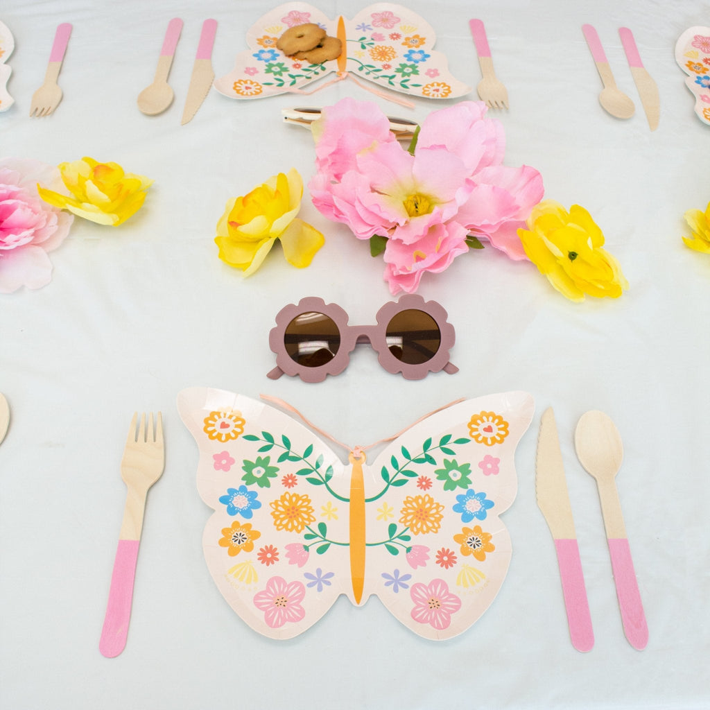 Pastel Pink Wooden Utensil Set 24ct