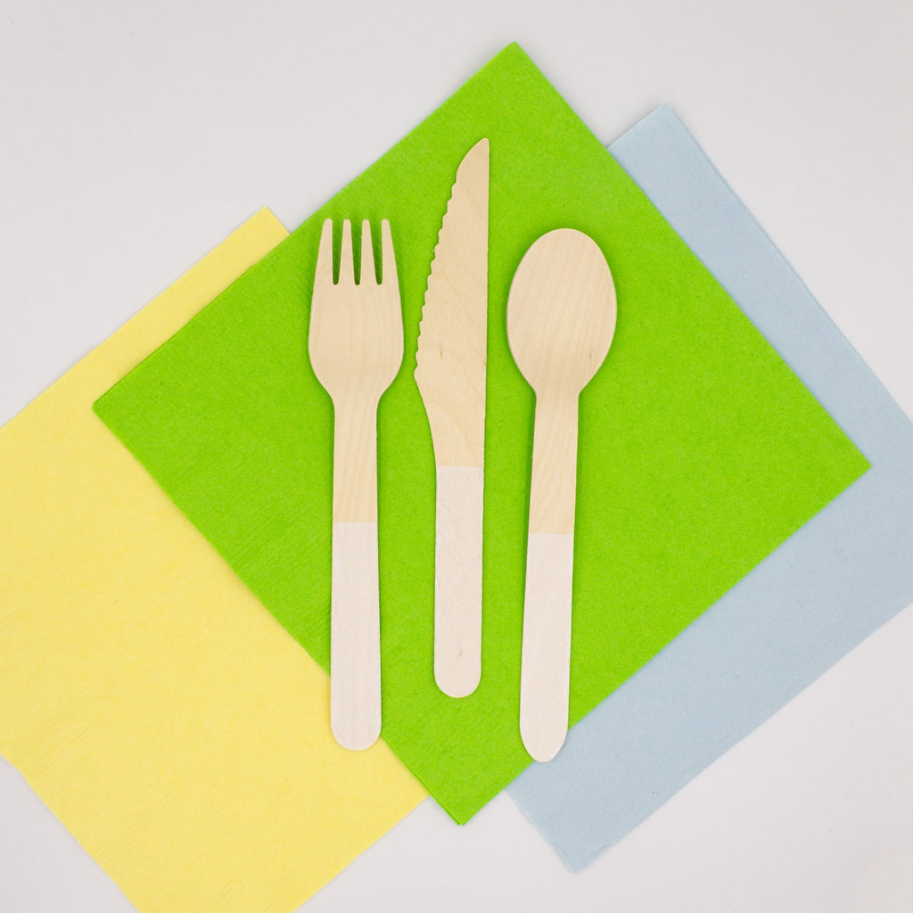 White Wooden Utensil Set – 24ct | ON SALE!!